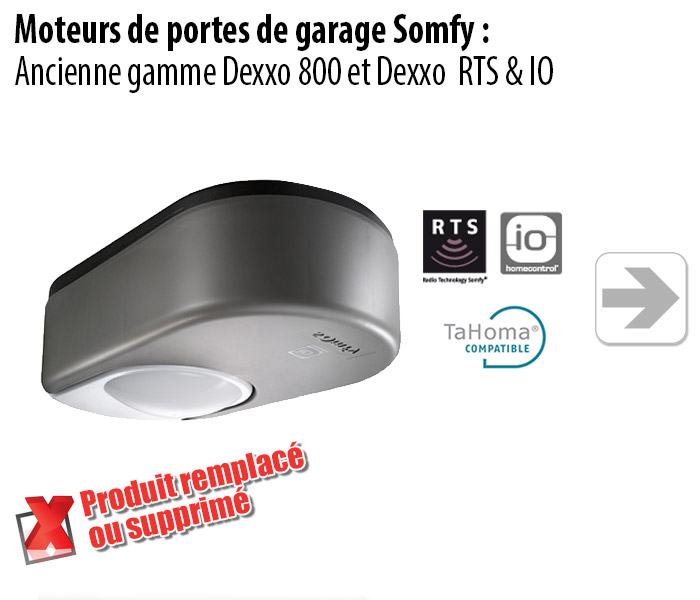 Motorisations de portes de garage Dexxo Somfy